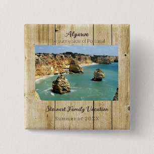 Urlaub der Strandfamilie an der Algarve in Portuga Button