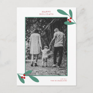 URLAUB FOTO CHRISTMAS Moderne Mistletoe Postkarte