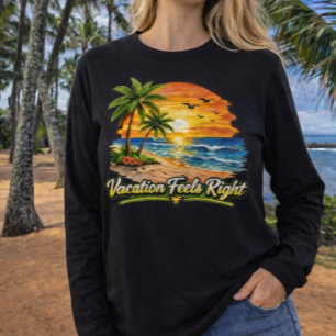 Urlaub Gefühle Richtig Tropischer Strand Langarm U T-Shirt
