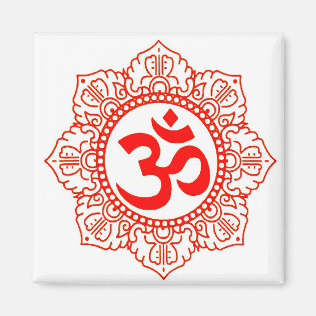 URLAUB GESCHENKE MAGNETS OM IN CHAKRA PETALS MAGNET (Vorne)