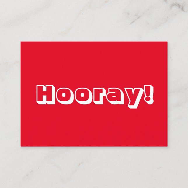 Urlaub! Glückwünsche, Glückwünsche, rote weiße Kar Hinweiskarte (Vorderseite)