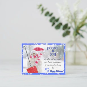 URLAUB GREETING CARD - Peace Snowman Mitteilungskarte