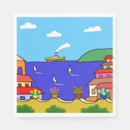 Urlaub im Mittelmeer Serviette