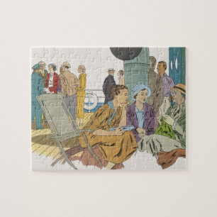 Urlaub im Retro-Stil, Passagiere Kreuzfahrtschiff Puzzle