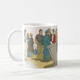 Urlaub im Vintage-Stil, Passagiere Kreuzfahrtschif Kaffeetasse