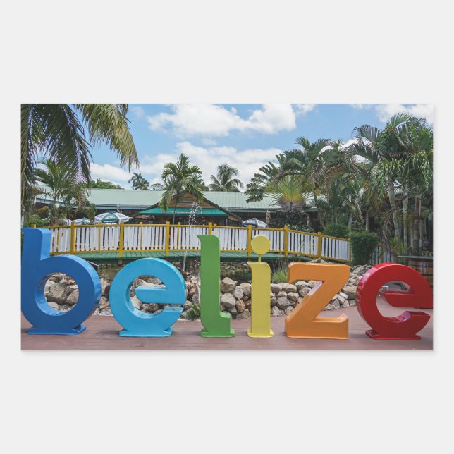 Urlaub in Belize Rechteckiger Aufkleber (Vorderseite)