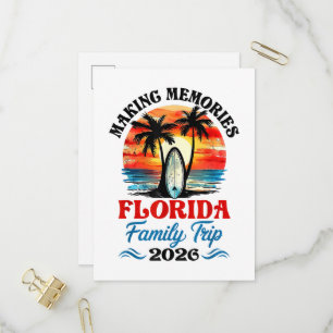Urlaub in Florida mit der Familie im Vintage-Stil Einladungspostkarte