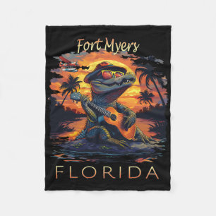 Urlaub in Fort Myers Florida Süßer Alligator Fleecedecke