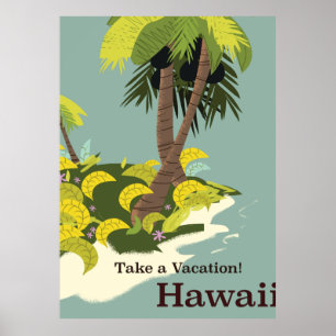 Urlaub in Hawaii Vintage Reiseposter Poster