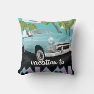 Urlaub in Miami Reiseposter Kissen