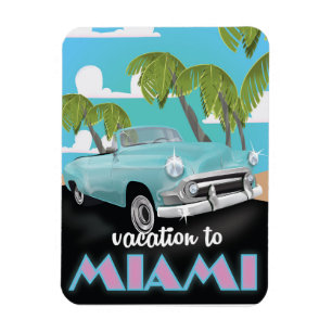 Urlaub in Miami Reiseposter Magnet
