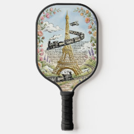 Urlaub in Paris, Eiffelturm, französische Kunst Pickleball Schläger