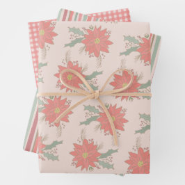 Urlaub in Poinsettia und Shelly Sprays Geschenkpapier Set