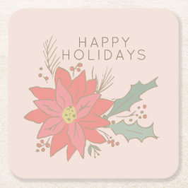 Urlaub in Poinsettia und Shelly Sprays Rechteckiger Pappuntersetzer