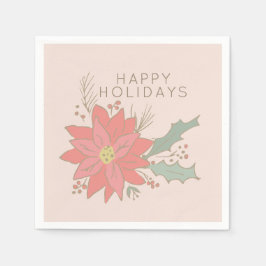 Urlaub in Poinsettia und Shelly Sprays Serviette