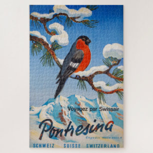 Urlaub in Pontresina mit Swiss Air Schweiz Puzzle