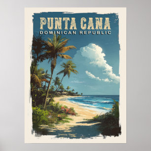 Urlaub in Punta Cana: Erinnerungen mit einem Vinta Poster