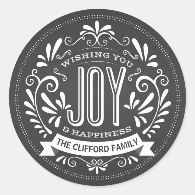 URLAUB JOY ROUND CHALKBOARD STICKERS (Vorderseite)