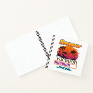 Urlaub lädt Sommer Sonnenuntergang Strand Notizbuch