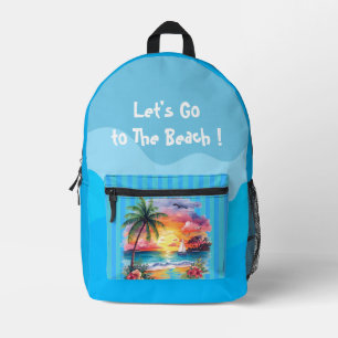 Urlaub, Lass uns an den Strand gehen, Sommer Bedruckter Rucksack