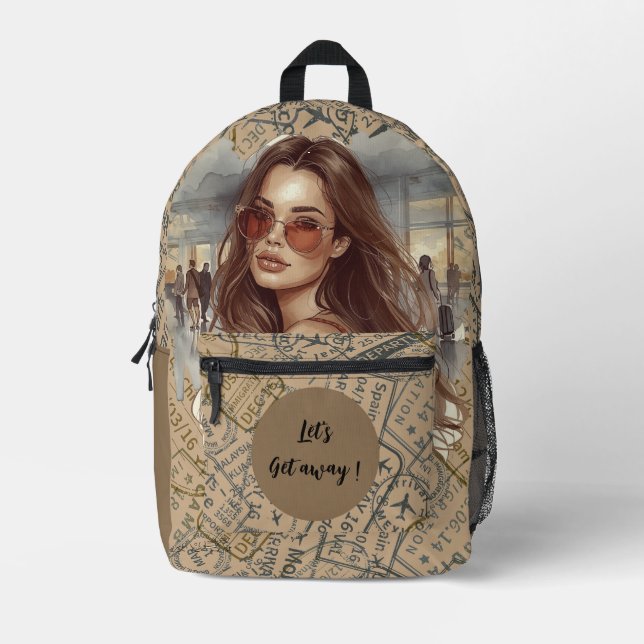 Urlaub, Lass uns wegfahren ! Bedruckter Rucksack (Vorderseite)