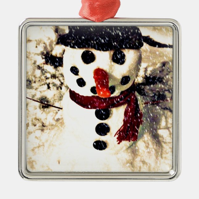Urlaub lassen es schneebezaubernden Schneemann Ornament Aus Metall (Vorne)