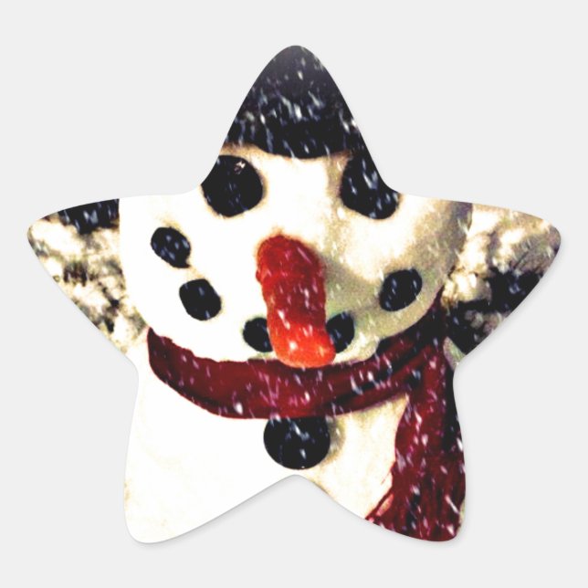 Urlaub lassen es schneebezaubernden Schneemann Stern-Aufkleber (Vorderseite)