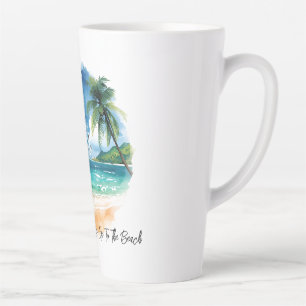 Urlaub, Lasst Uns Zum Strand Gehen Milchtasse