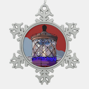 URLAUB LIGHTHOUSE SCHNEEFLOCKEN Zinn-Ornament