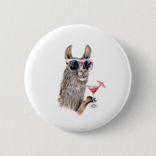 Urlaub Llama Button (Vorderseite)