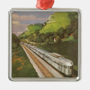 Urlaub mit dem historischen Zug, Lokomotive auf de Silbernes Ornament