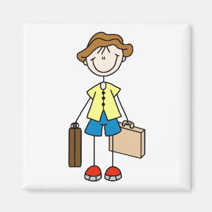 Urlaub mit Gepäckstück Magnet