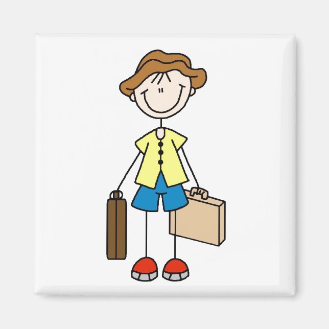 Urlaub mit Gepäckstück Magnet (Vorne)