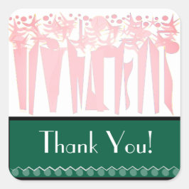 URLAUB MIT KUNST DECO QUADRATISCHER AUFKLEBER