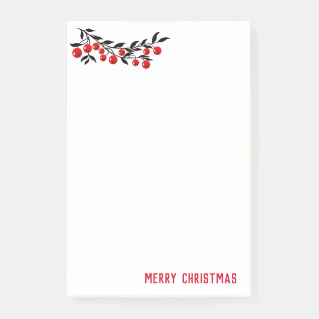 Urlaub Post-it-Notes-Winter Berries Post-it Klebezettel (Vorderseite)