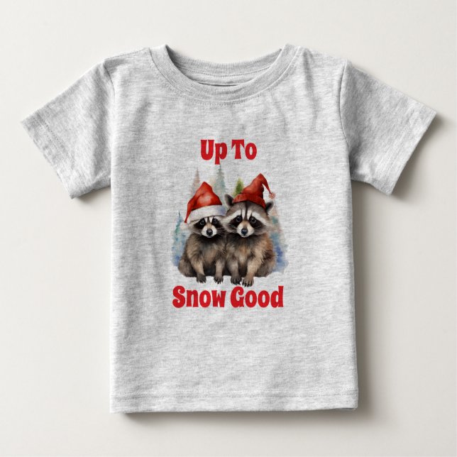 Urlaub Raccoons bis zum Schnee gut Baby T-shirt (Vorderseite)