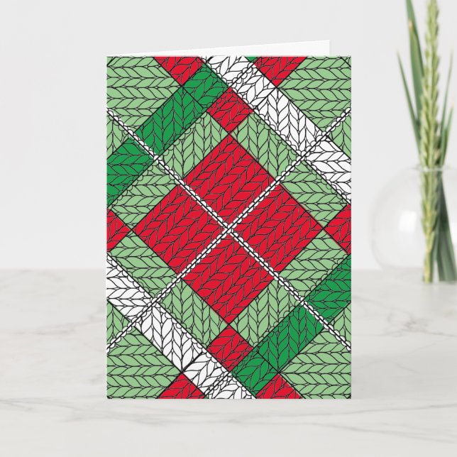URLAUB RAUTE STRICK Weihnachtskarte Feiertagskarte (Vorderseite)