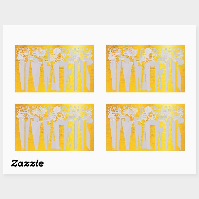 URLAUB RECHTECKIGER AUFKLEBER (Blatt)