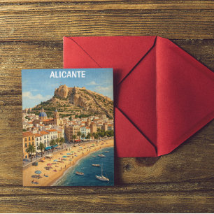 Urlaub Reise Alicante Spanien Vintage Postkarte