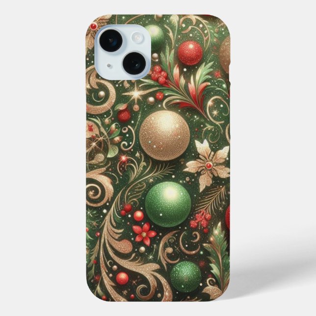URLAUB ROTE GREEN GOLD SILVER ORNAMENTS Case-Mate iPhone HÜLLE (Rückseite)
