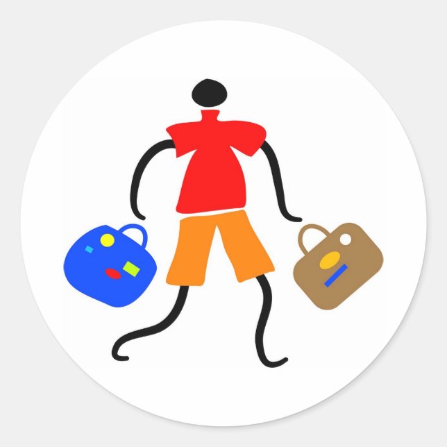 Urlaub Runder Aufkleber (Vorderseite)