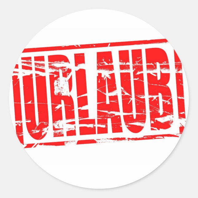 Urlaub Runder Aufkleber (Vorderseite)