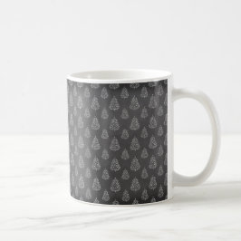 URLAUB SCHWARZ UND WEISS BÄUME KAFFEETASSE