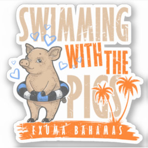 Urlaub Schweine Exuma Bahamas Sticker Cruise
