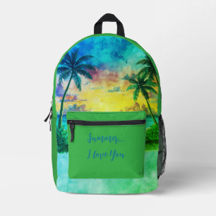 Urlaub, Sommer Ich Liebe Dich, Feiertag Gedruckt R Bedruckter Rucksack