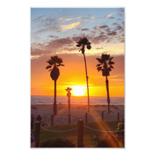 Urlaub Sonnenuntergang Strand Fotodruck
