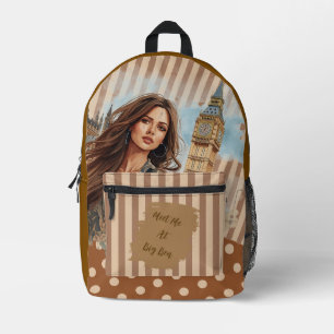 Urlaub, Treffen Sie mich am Big Ben, Romantisches Bedruckter Rucksack