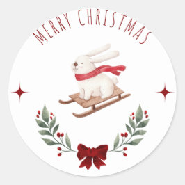 Urlaub und Weihnachten Runder Aufkleber