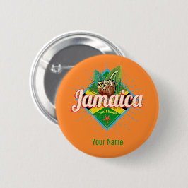 Urlaub unter der Vintagen Jamaika-Karibik-Retro-Fl Button