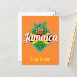 Urlaub unter der Vintagen Jamaika-Karibik-Retro-Fl Feiertagspostkarte